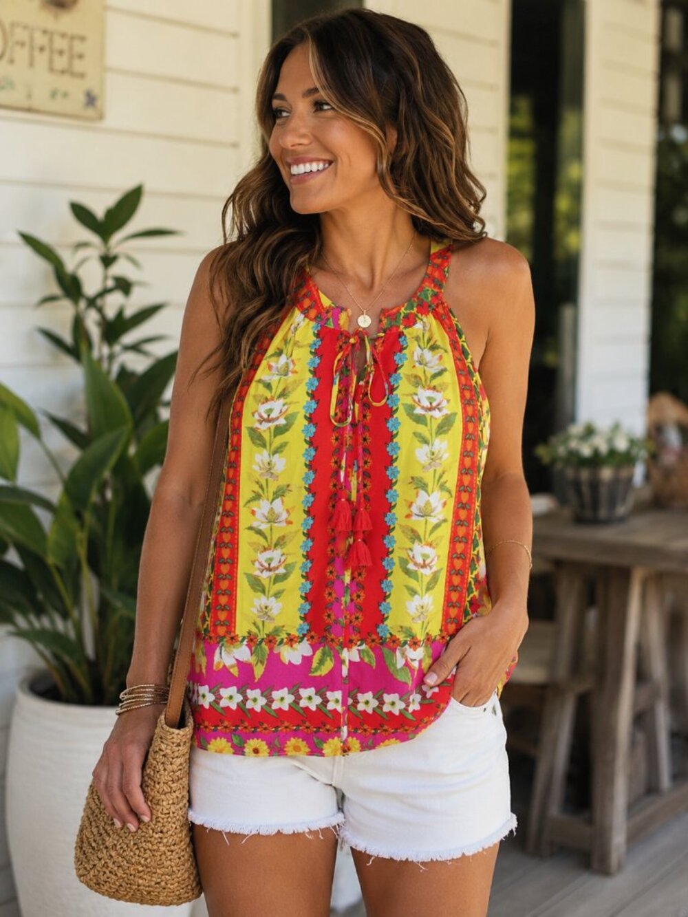 Rose & Olive BoHo Halter Top – Size XS – NWT